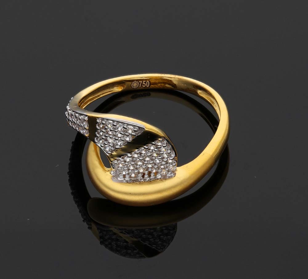 Golden Gold Cz Ladies Ring