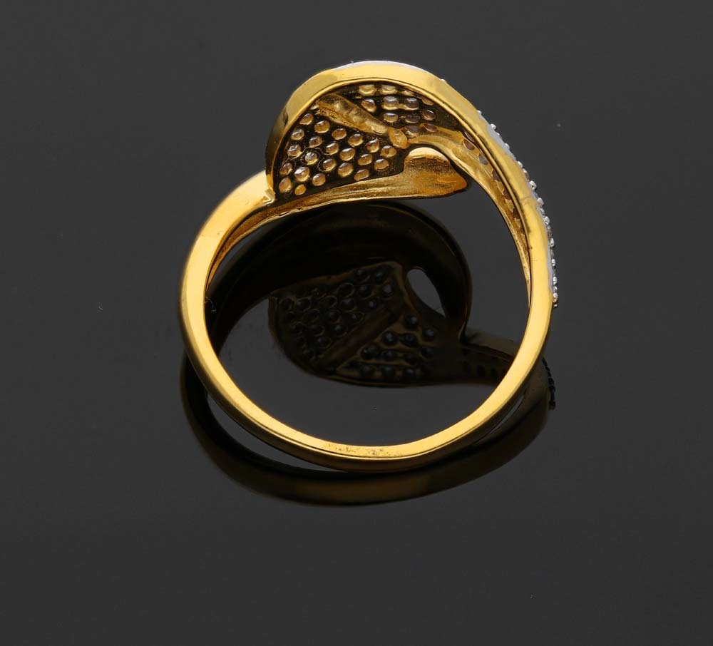 Golden Gold Cz Ladies Ring