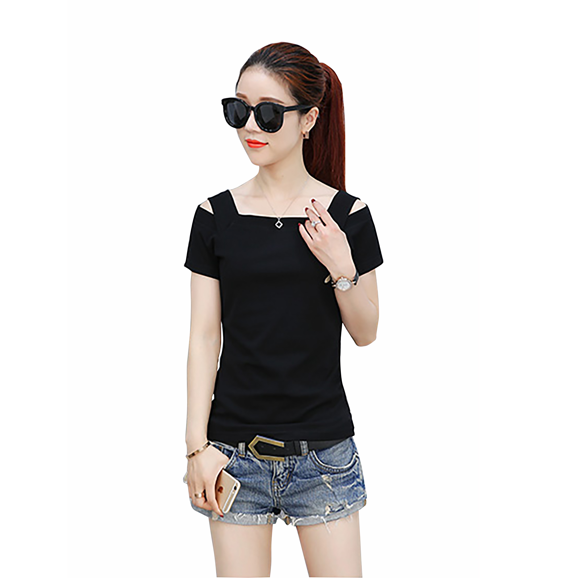Black Knitting Tops