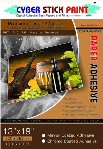 Chromo Adhesive - High-Quality White 12x18 Inch Sticker Solution | Versatile, Moisture & Heat Resistant, Strong Bonding for Industrial Applications