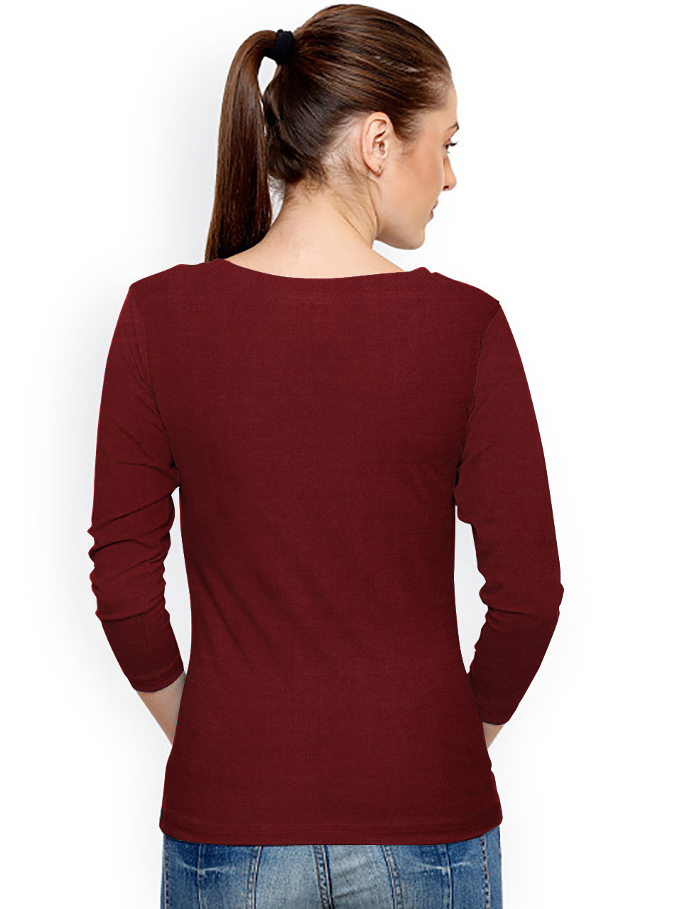 Maroon Printed Tops
