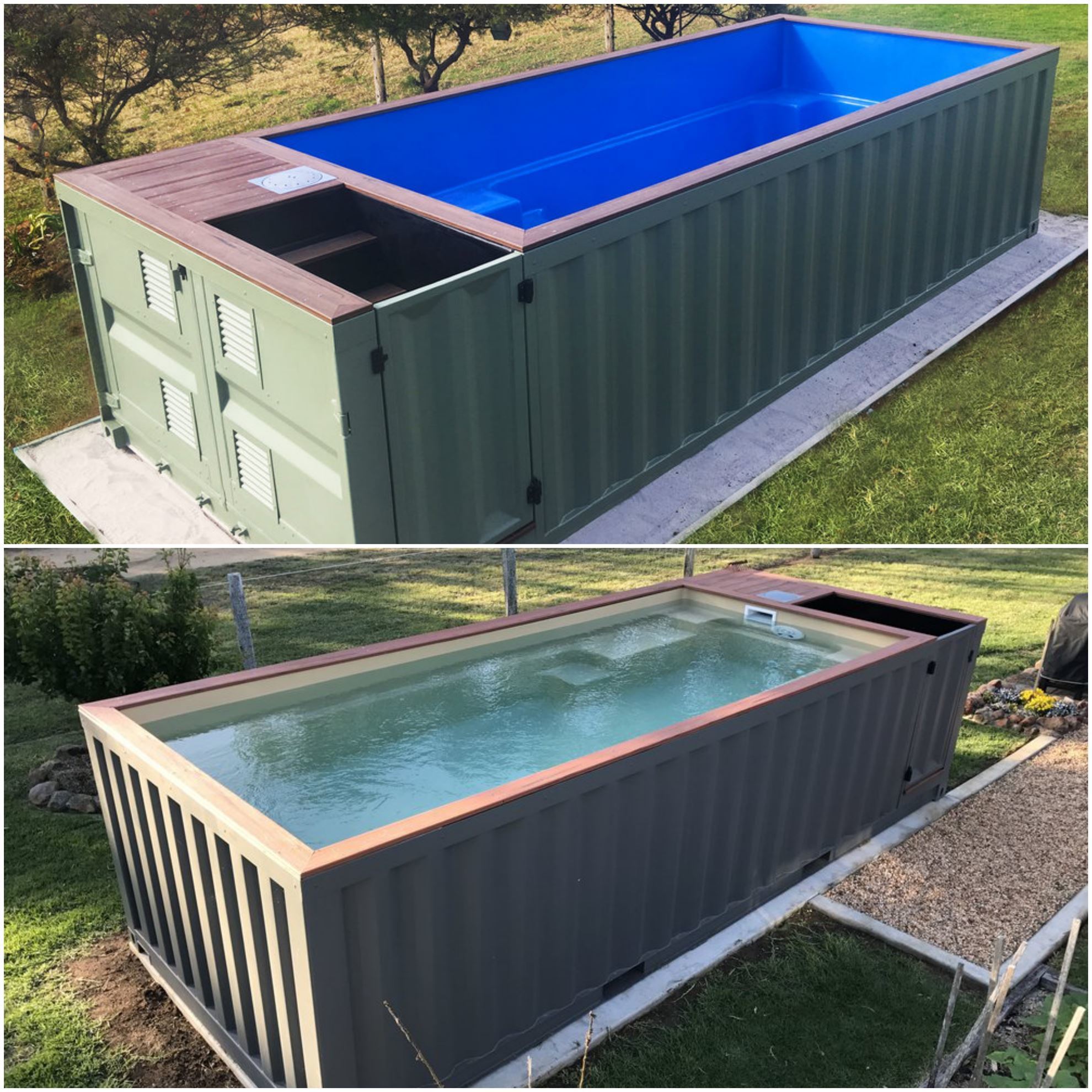 Brown 20'swimming Pool Container