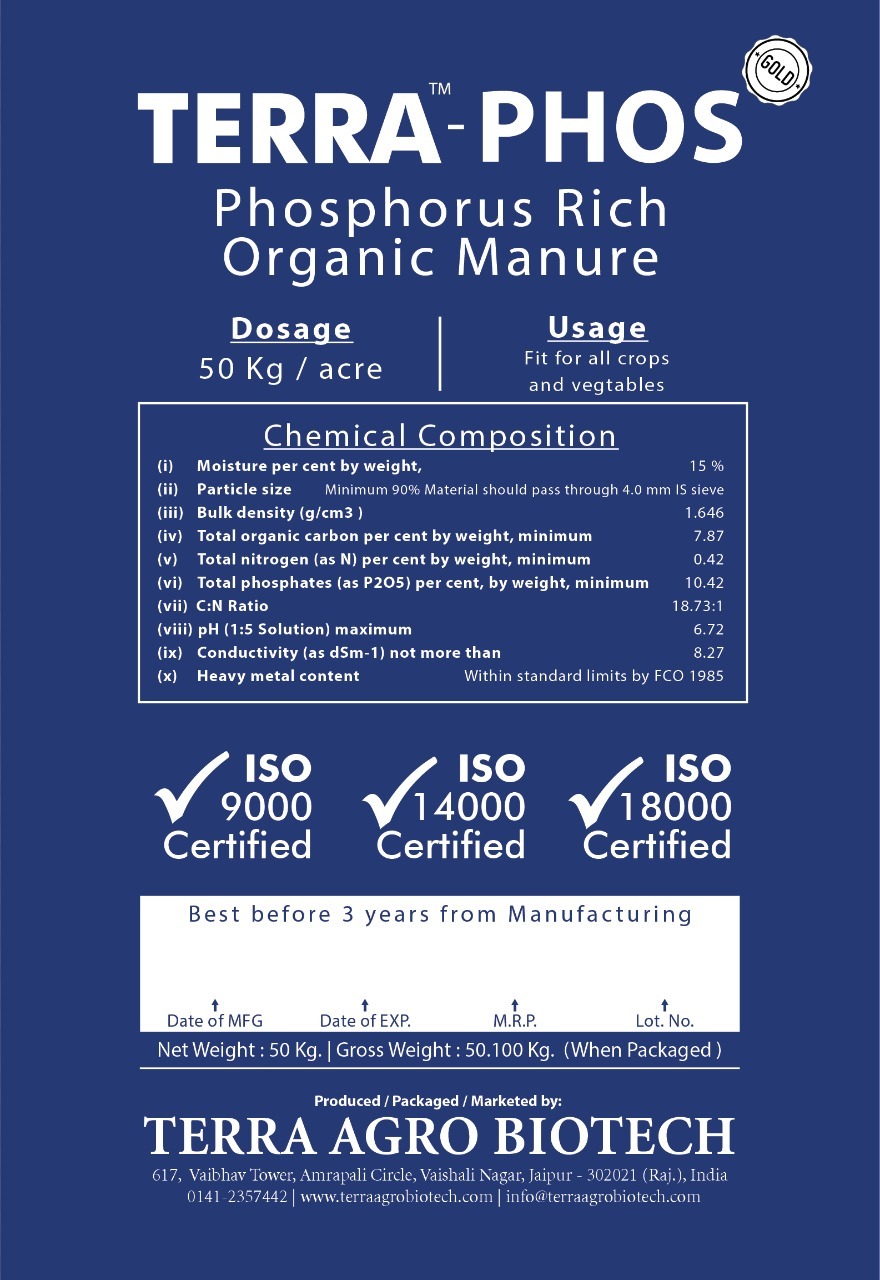 Terra Phos Gold - Organic Biological Mixture, Rich Phosphorus Composition, Black Color, 99% Purity | Non-toxic Water Soluble Dap Substitute, 12% Moisture Content