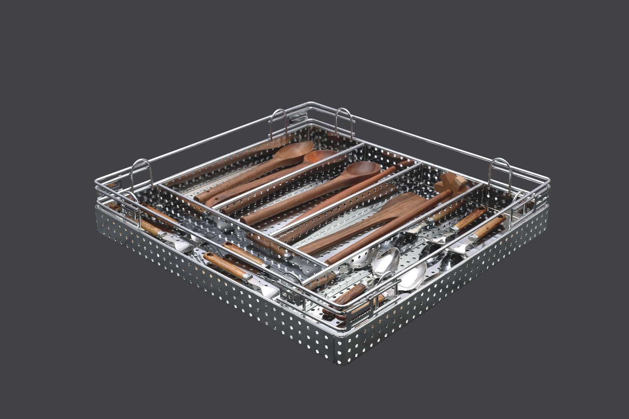 Stainless Steel Perforated Cutlery Basket