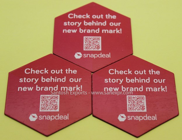 Printed Fridge Magnets - Printed Paper + Lamination, 3 Inch Size, Cmyk Printed + Laminated, Custom Shape And Logo For Brand Promotions