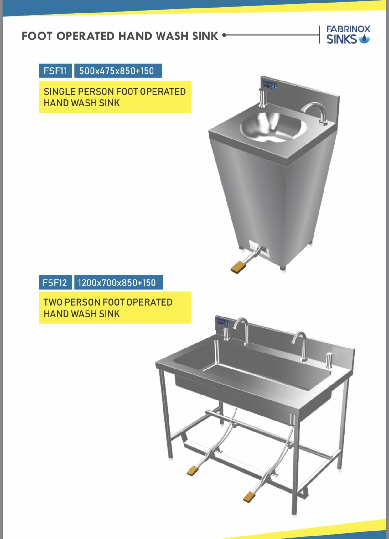 Foot Operated Hand Wash Sink With Soap Dispenser Application: School Colleges Hospital