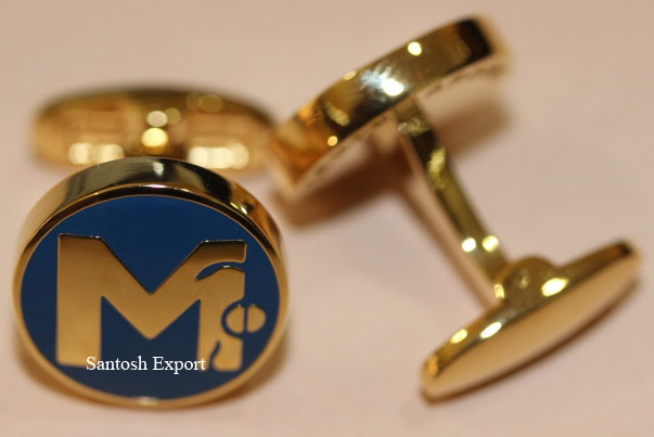 Gold Plated Cufflink - Brass Material, 18mm Size, 3mm Thickness | Custom 2d/3d Designs, Luxury Gold Plating, Ideal Gift For Men