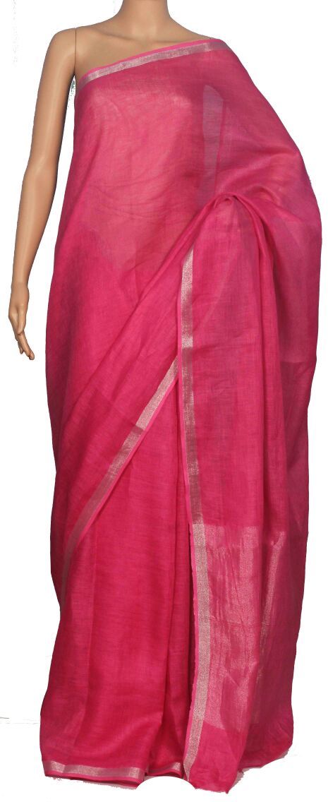 Linen Plain Sarees