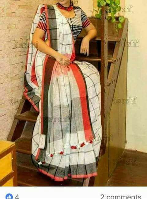 Linen Check Sarees