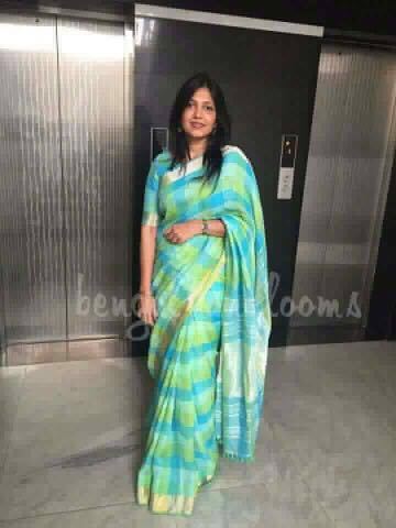 Linen Check Sarees