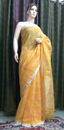 Check Linen Sarees