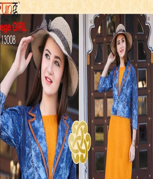 Yellow Plain Kurtis