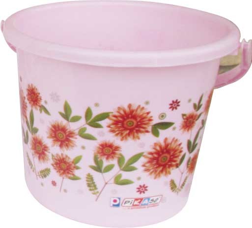 Bucket Sw 18 - Ppcp Material, 18x13x11.5 Inch Size, Capacity: 17.800 Ltr | Soft, Round Design, Available In Cyan, Blue, Pink, Transparent