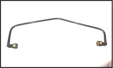 Diesel Pipe Jcb 24 - Metal, 4-12 Inches, Brown | Rectangle Shape, 1 Pin Connection