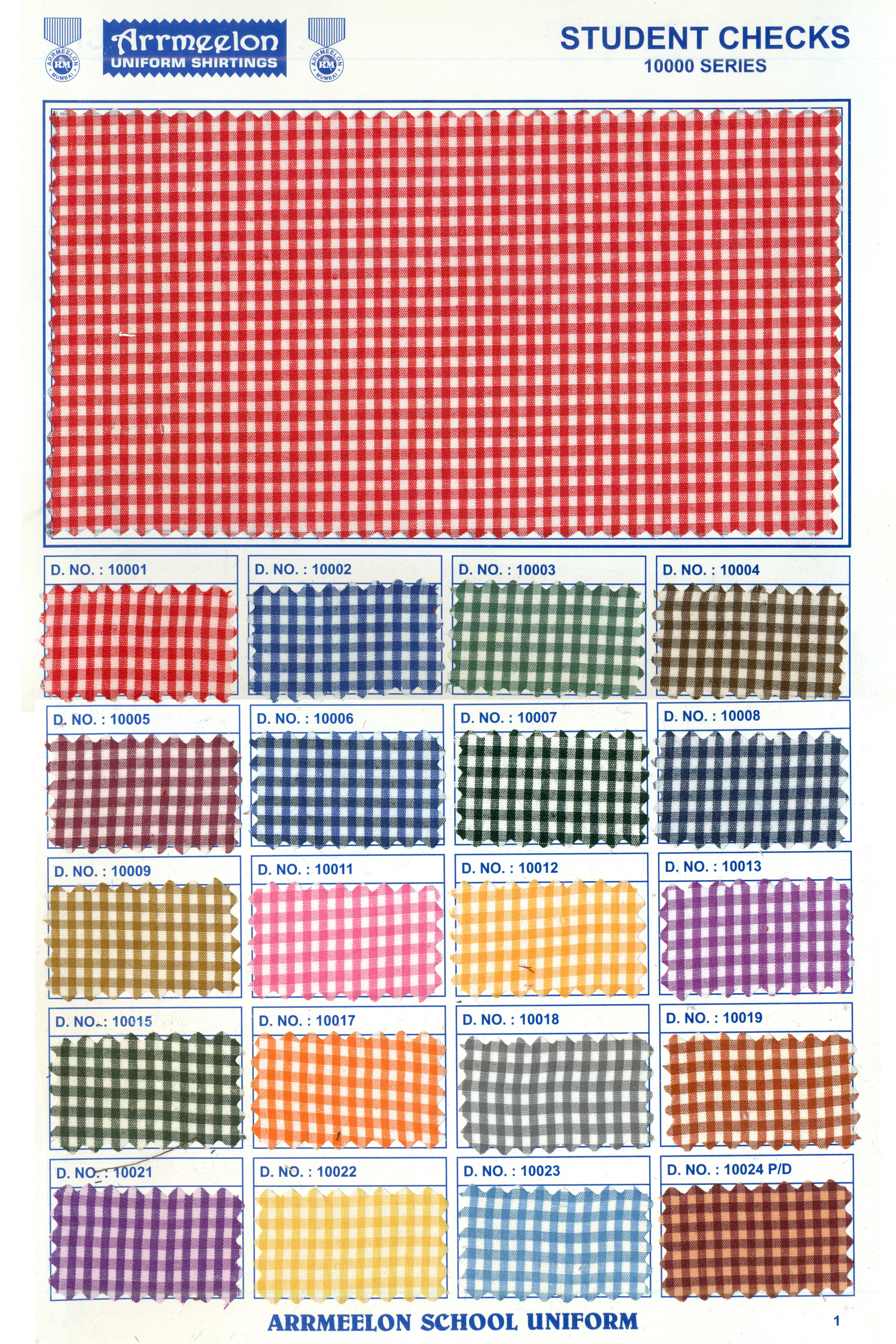 Student Checks Uniform Fabric - Polyester, Multicolour | Light In Weight, Quick Dry, Washable, Skin-friendly, Colorfast, High Tear Strength