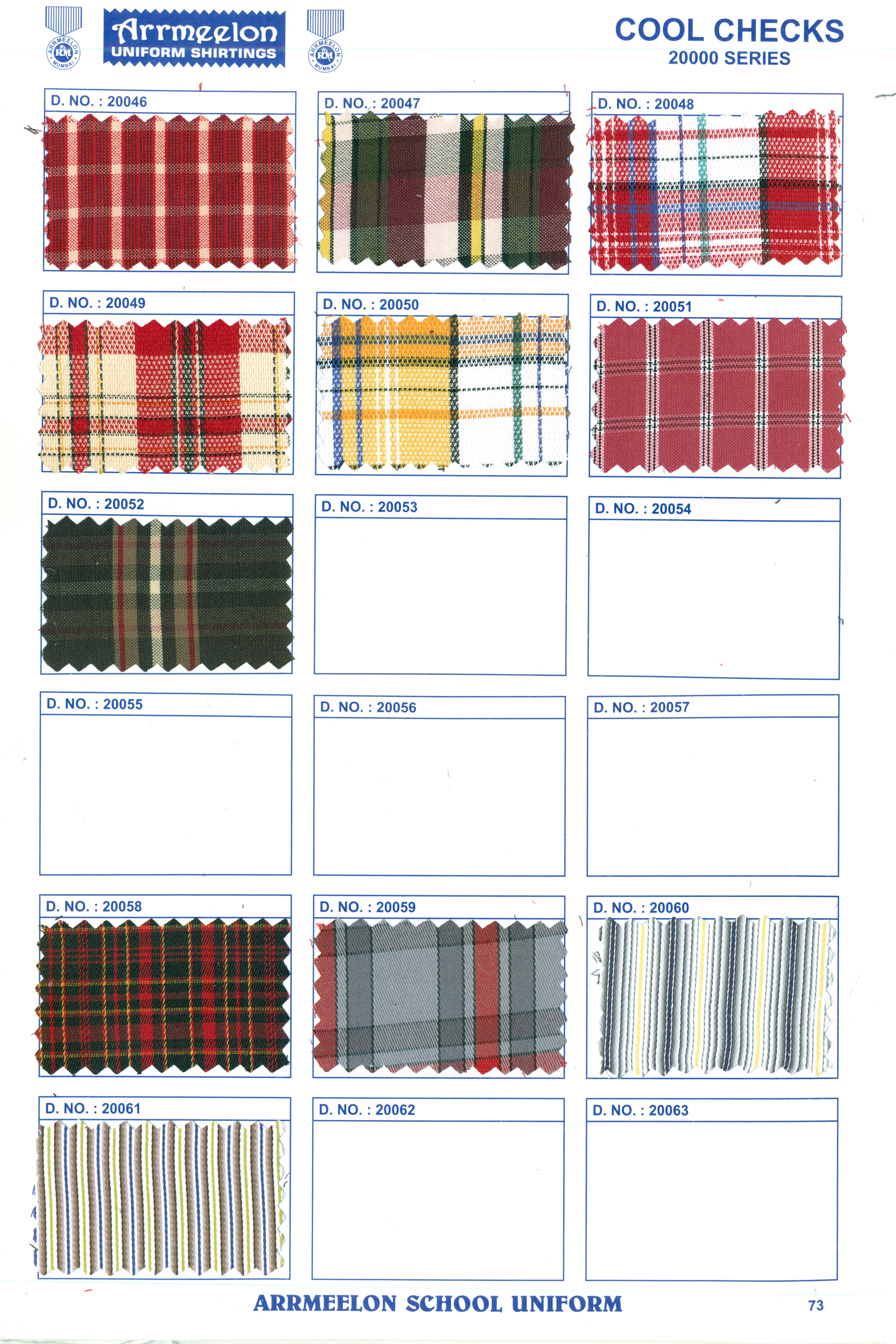 Cool Checks Uniform Fabric - Attributes: Washable
