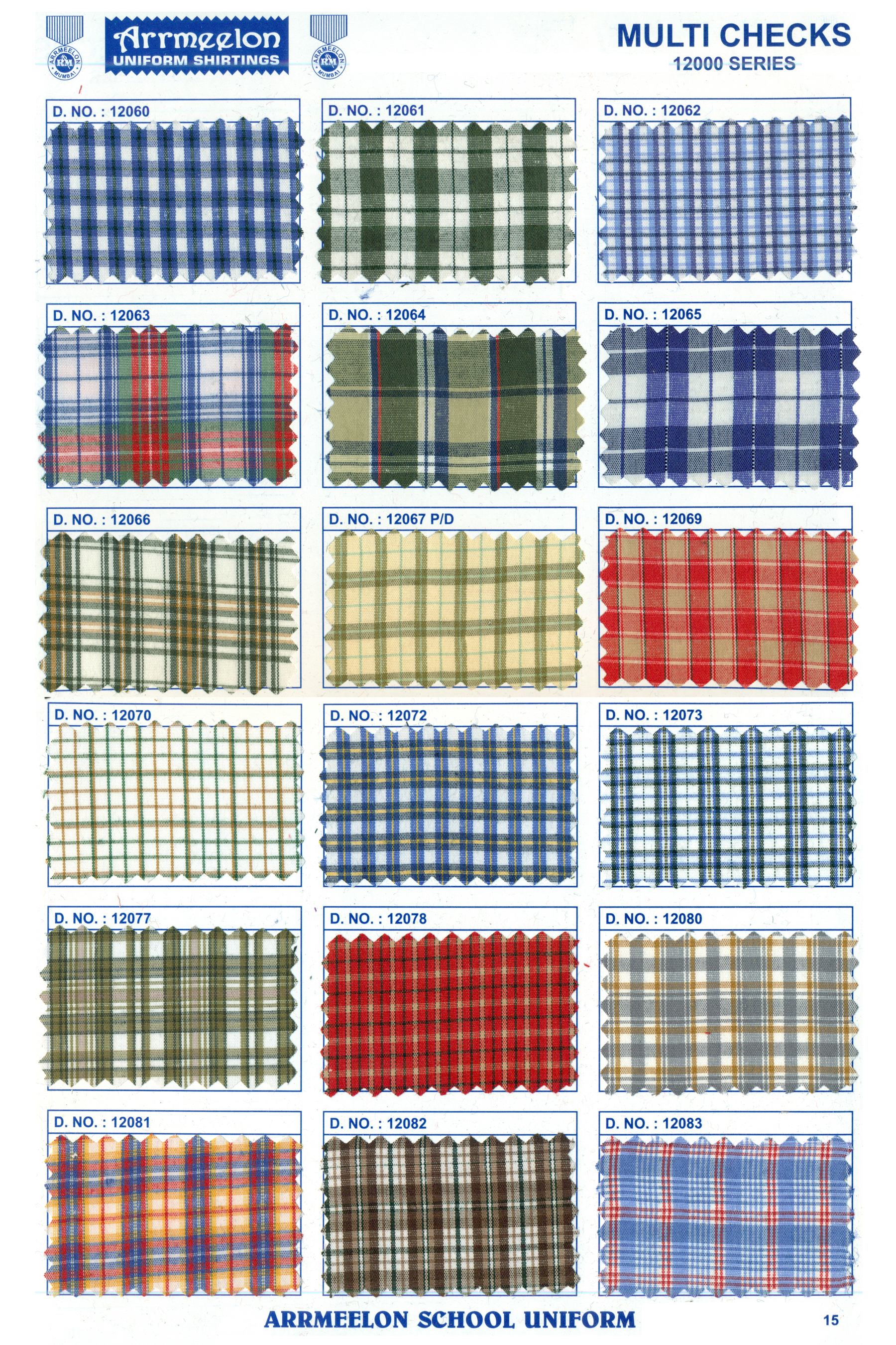 Multiple Design Checks Uniform Shirting Fabric - Polyester, Multicolour, Plain Style | Quick Dry, Washable, Check/stripes Texture