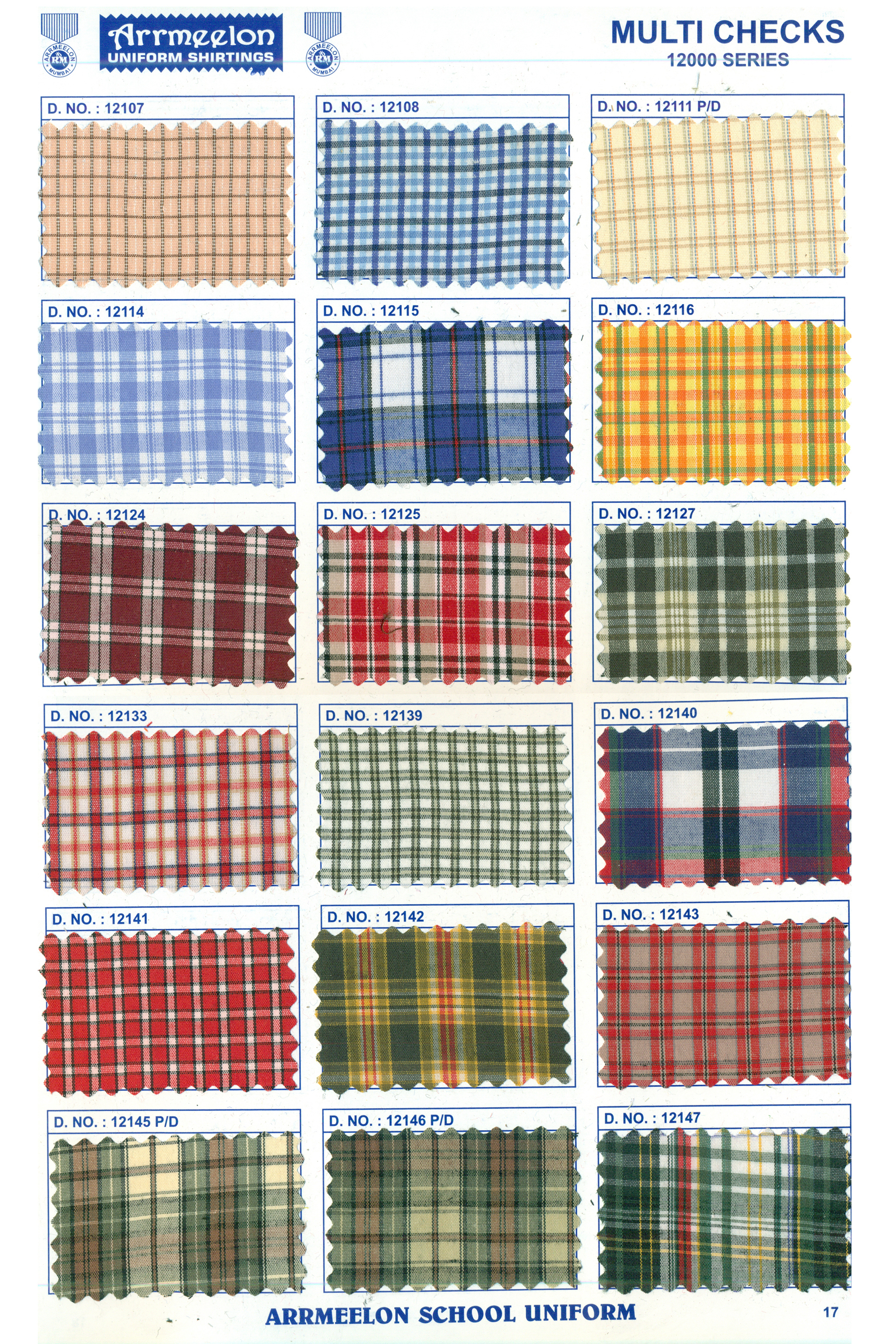Multi Checks Shirting Uniform Fabric - Polyester Material, 84/30 Single Count, Multicolour Palette | Washable, Quick Dry, Check/stripes Texture