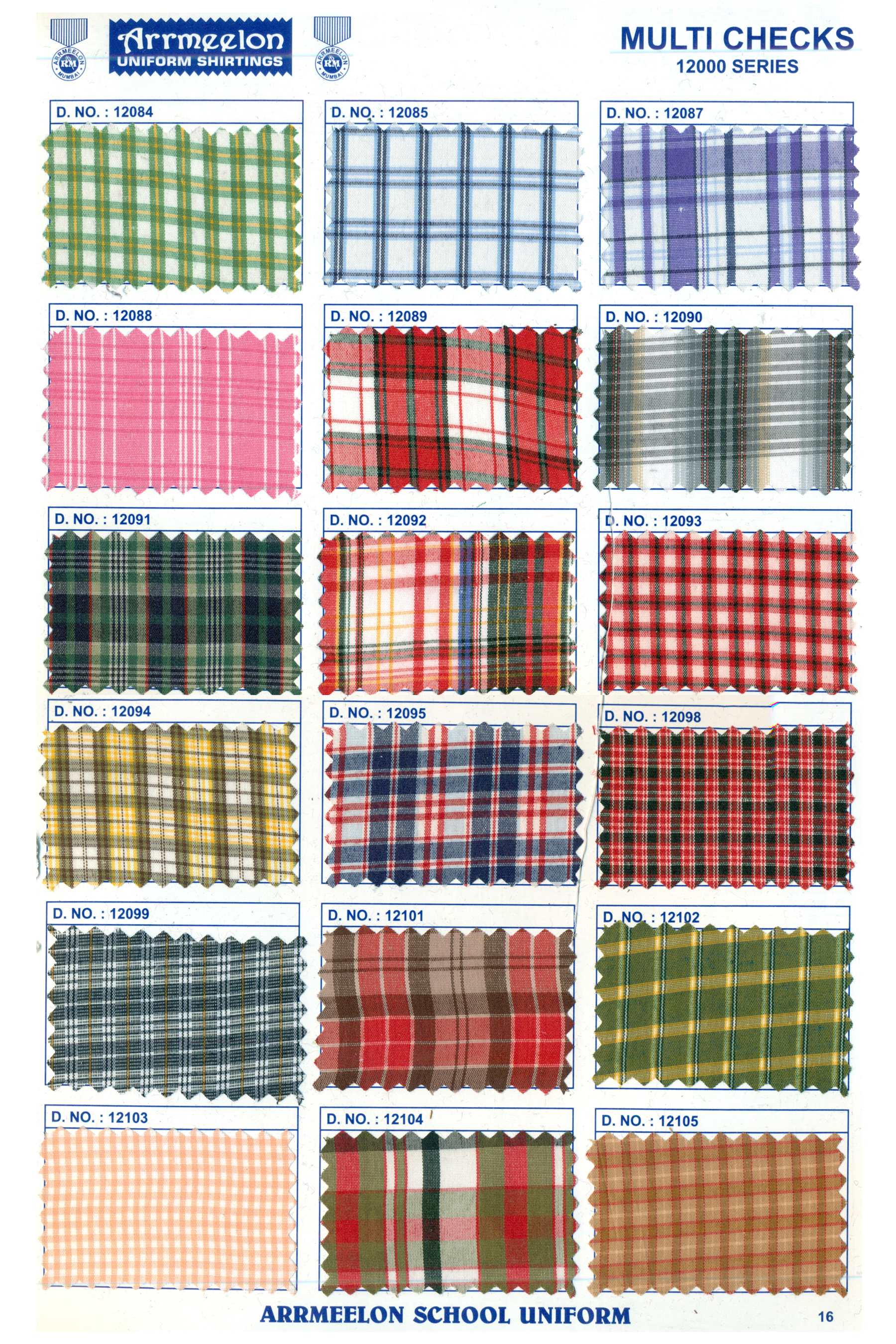 Multi Checks Shirting Uniform Fabric - Polyester Material, 84/30 Single Count, Multicolour Palette | Washable, Quick Dry, Check/stripes Texture