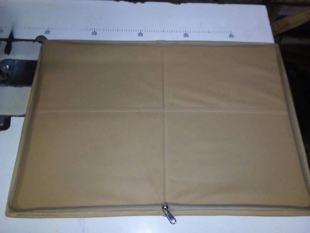Designer Jute Folder - Natural & Orange 14" H X 10" W | Zipper Lock, Double Colored File, Multipurpose Use