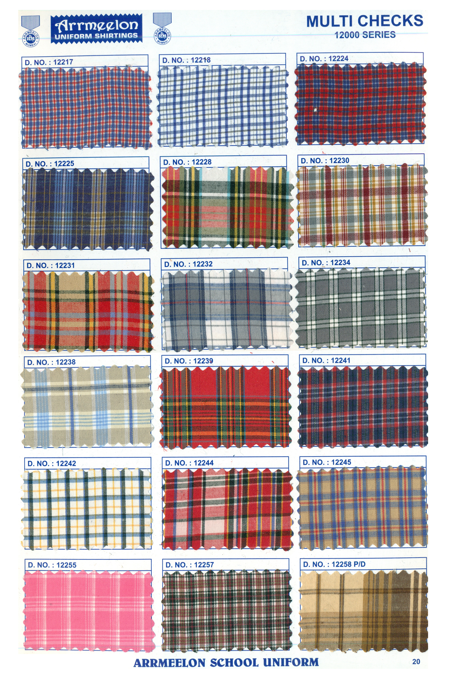 Natural Multi Checks Uniform Fabrics - Polyester, Multicolour, Plain Style | Quick Dry, Washable, Check/stripes Texture For Apparel/clothing