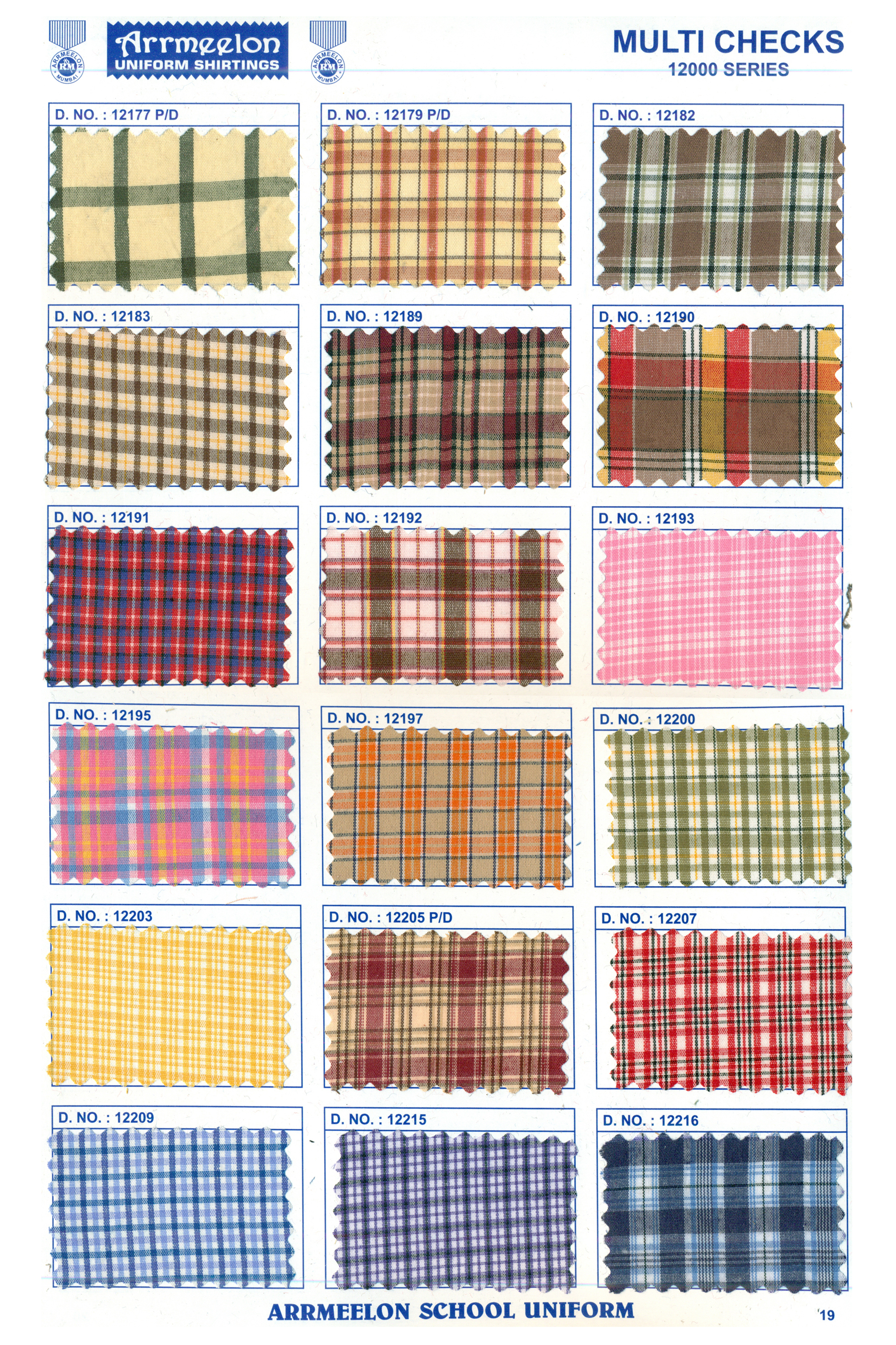 Natural Multi Checks Uniform Fabrics - Polyester, Multicolour, Plain Style | Quick Dry, Washable, Check/stripes Texture For Apparel/clothing