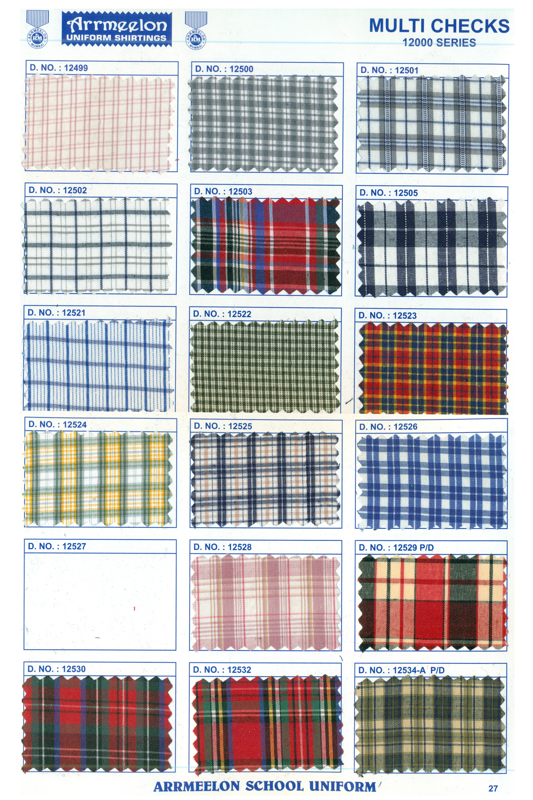 Multi Checks Uniform Fabric - Polyester Material , Multicolour, Plain Pattern, Washable And Quick Dry Attributes, Suitable For Apparel/clothing
