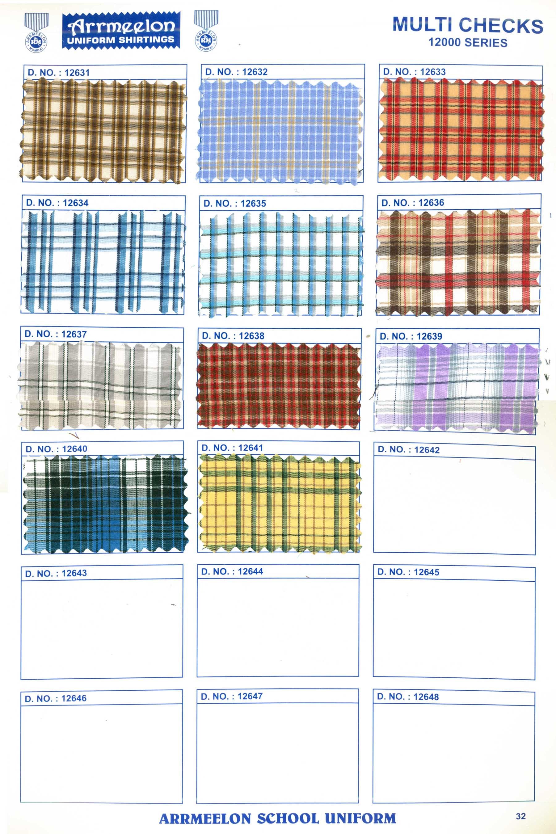 Multi Checks Uniform Fabric - 84/30 Singal Polyester, Quick Dry And Washable Characteristics, Multicolour Check/stripes Texture