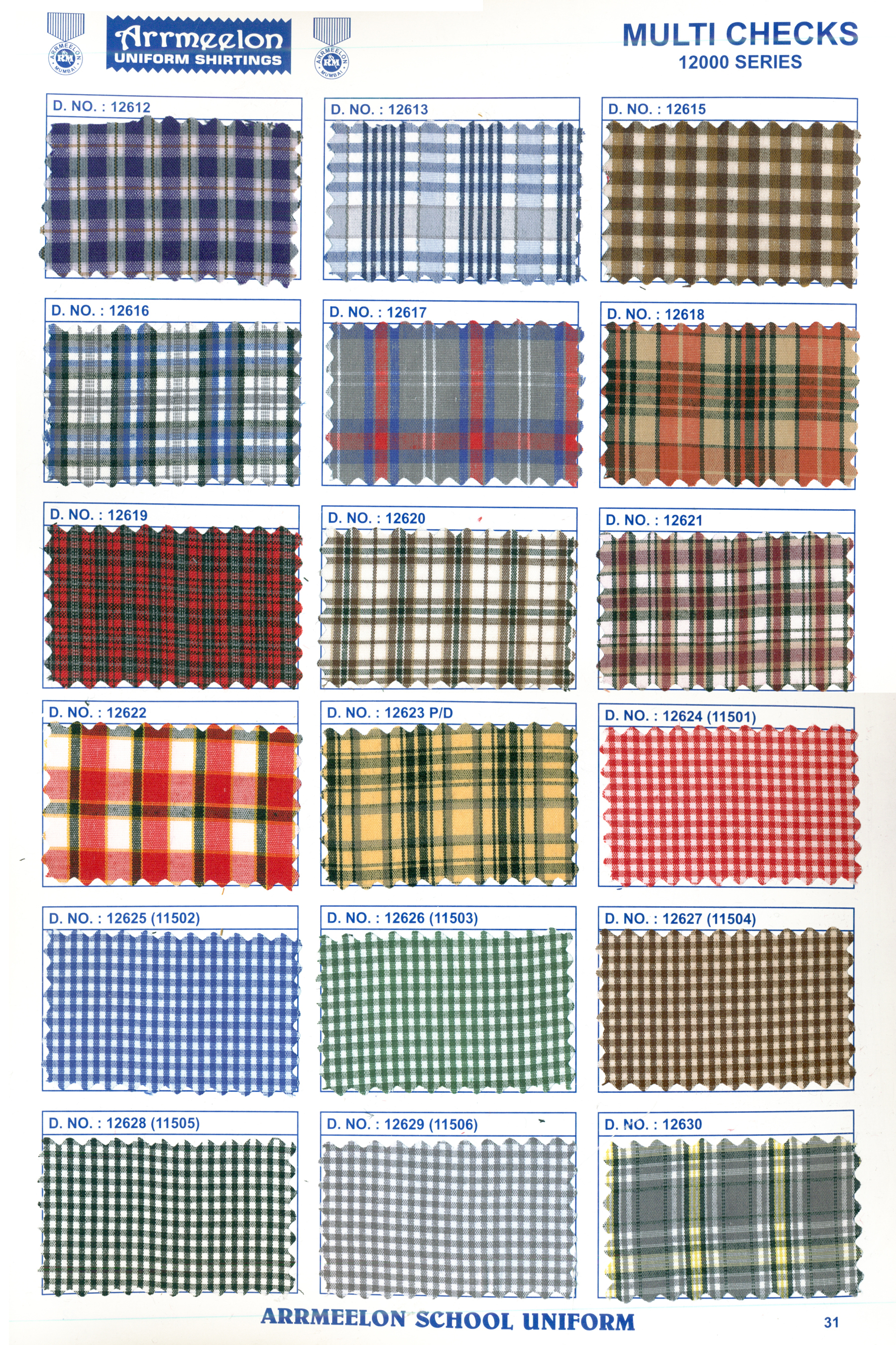Multi Checks Uniform Fabric - 84/30 Singal Polyester, Quick Dry And Washable Characteristics, Multicolour Check/stripes Texture