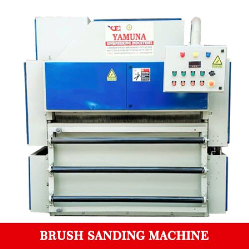 Double Side Brush Sanding Machine - MS Material, 220-240V Semi-Automatic | Orange Color, 1 Year Warranty