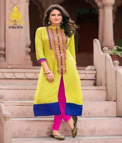 Rayon Fancy Embroidered Kurtis