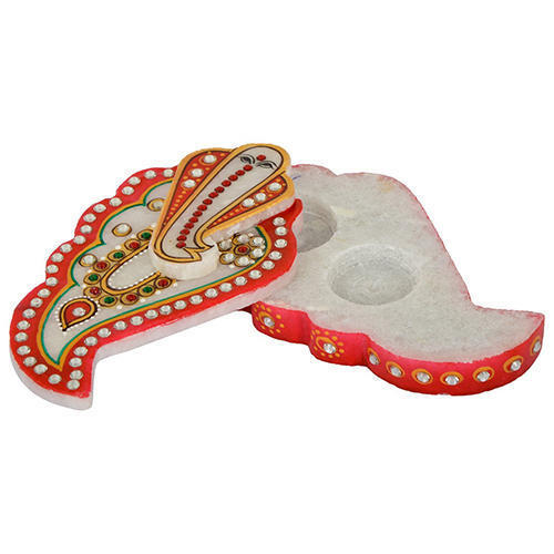 Marble Chopada - Multi Color Medium Marble | Handmade Indian Theme Inspired By Hinduism, Customizable Features For Unique Personalization