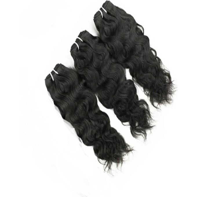 Natural Wavy Hair Extensions - 8 Inch Long, Natural Black | Soft Texture, Low Maintenance, Elegant, 90 Days Warranty, Machine Weft Human Hair