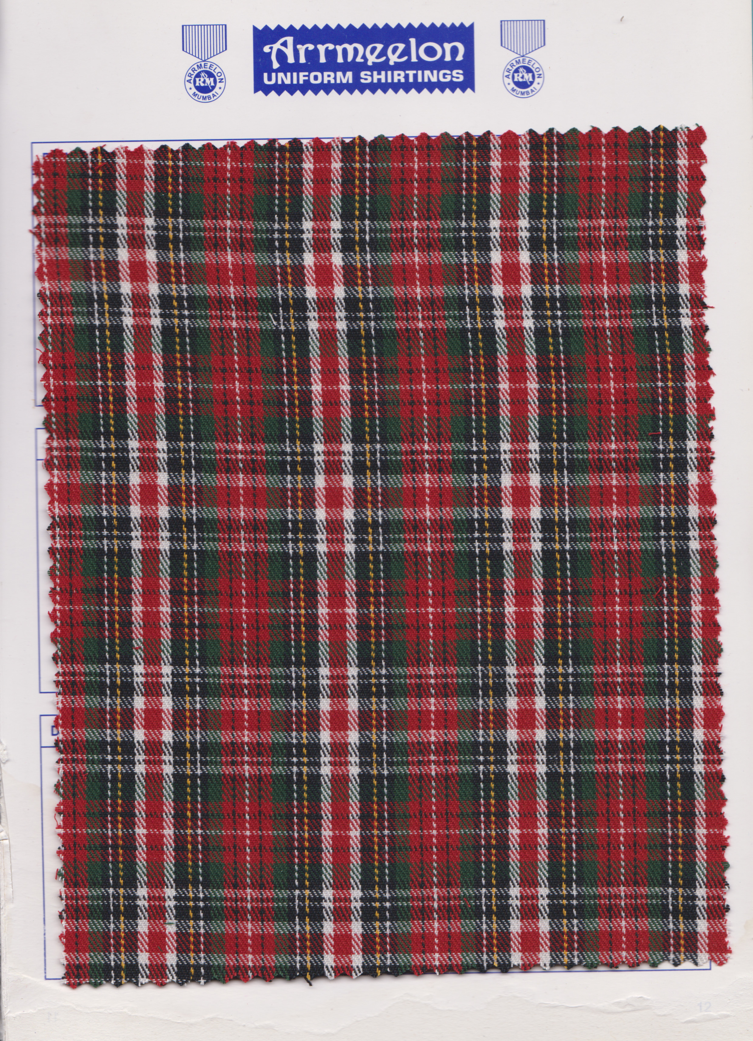 Kohinoor Checks Suiting Uniform Fabric - Polyester Material, Multi Color | Plain Texture, Washable & Quick Dry For Garments & Apparel