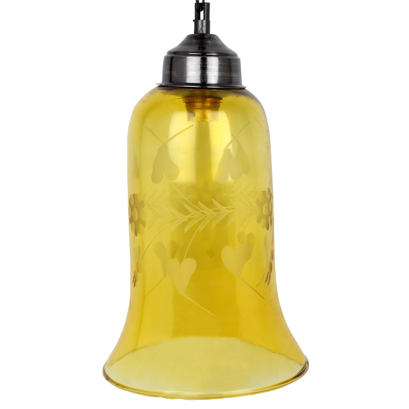 Yellow Cutting Glass Hanging Light