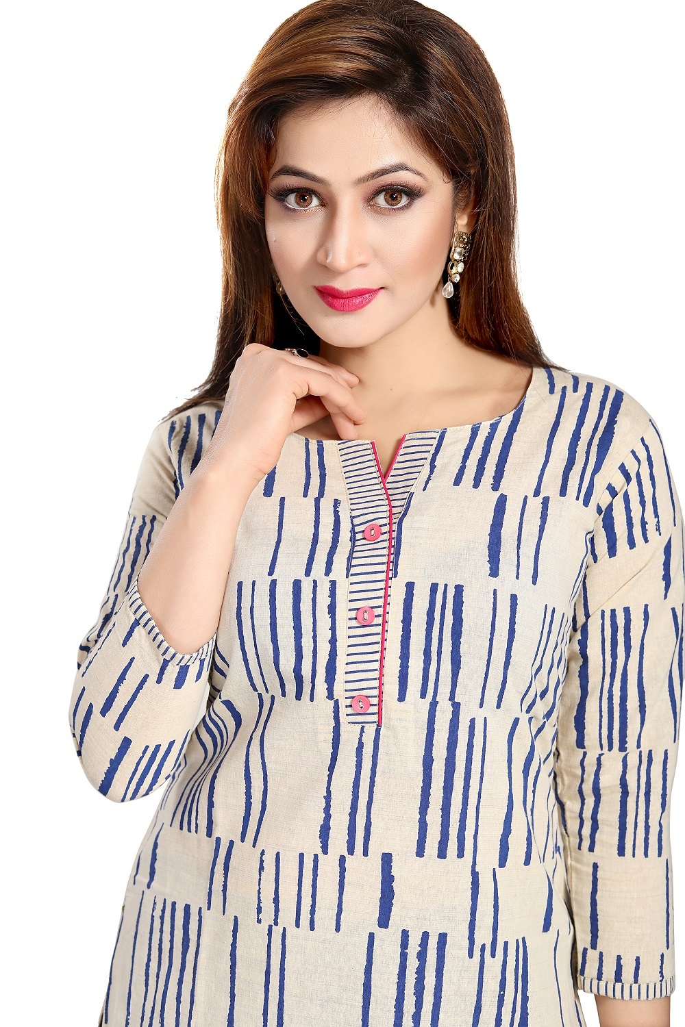 Ladies Designer Kurtis - Cotton, Sleeveless, Printed Ethnic Style | Easy To Wash, Perfect Fitting, Alluring Color Combinations, Flawless Finish