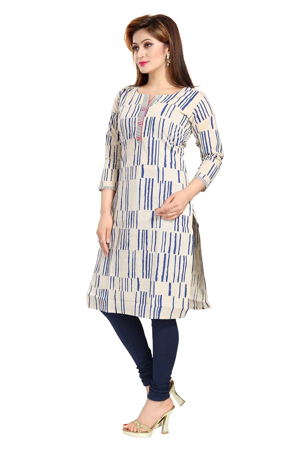 Ladies Designer Kurtis - Cotton, Sleeveless, Printed Ethnic Style | Easy To Wash, Perfect Fitting, Alluring Color Combinations, Flawless Finish