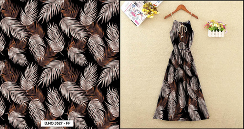 मॉस क्रेप डिजिटल प्रिंट फैब्रिक