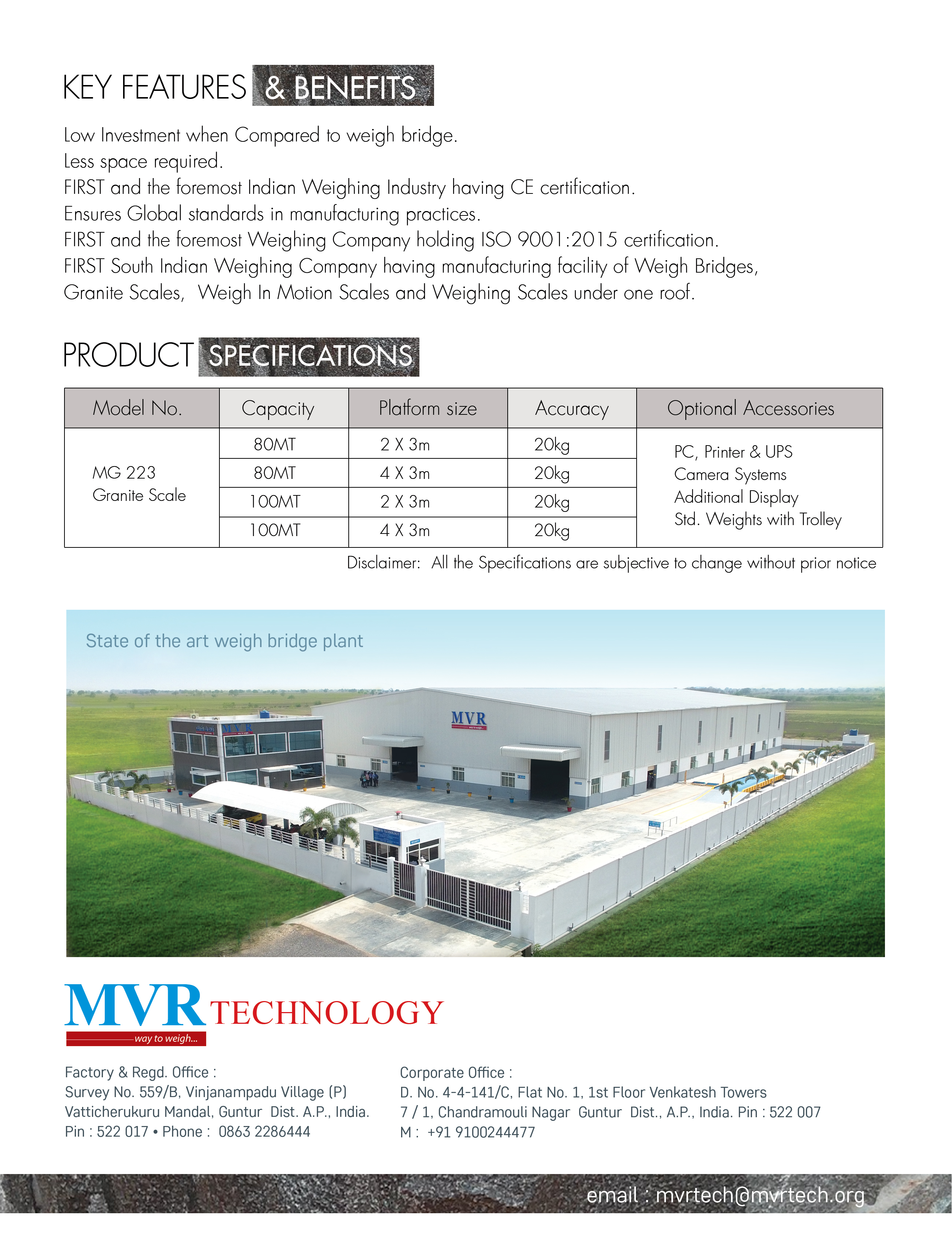 Granite Weighbridge - 80-100 Mt Capacity, 2x3m & 4x3m Platform Sizes | High Durability, Zero Deflection, Best In Class Accuracy