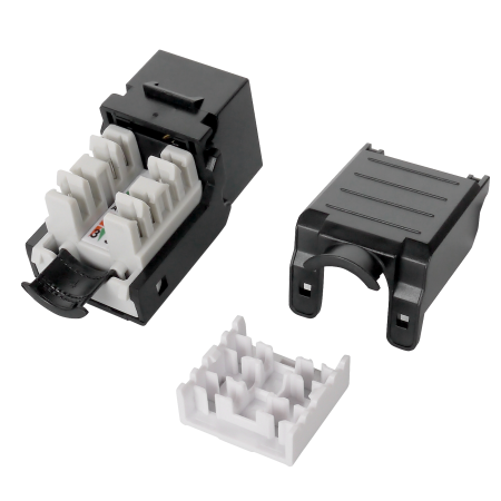 Cat6 Utp Component Level Toolfree Keystone Jack - Plastic 1x1x1 Inch Black, 20mî© Contact Resistance, 1000vac, Tool-free, Ul Certified, Rohs Compliant