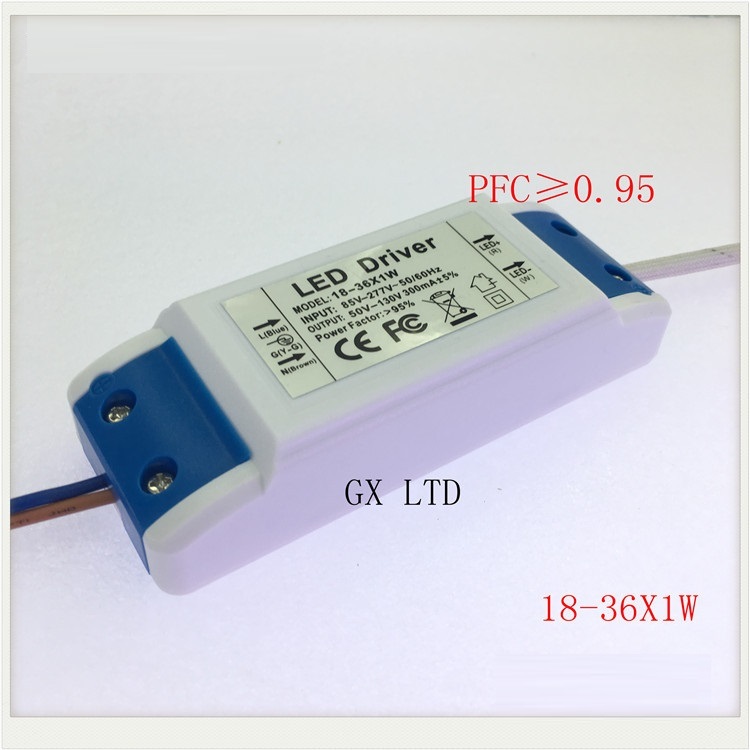 Ceiling Lamp Led Driver Power Supply 18-36x1w Input Ac 85-265v Output Dc 54v-120v/300maa A 5% Base Material: Fr3