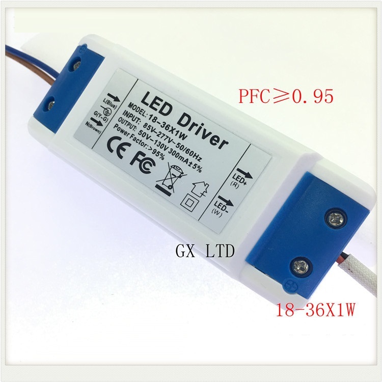 Ceiling Lamp Led Driver Power Supply 18-36x1w Input Ac 85-265v Output Dc 54v-120v/300maa A 5% Base Material: Fr3