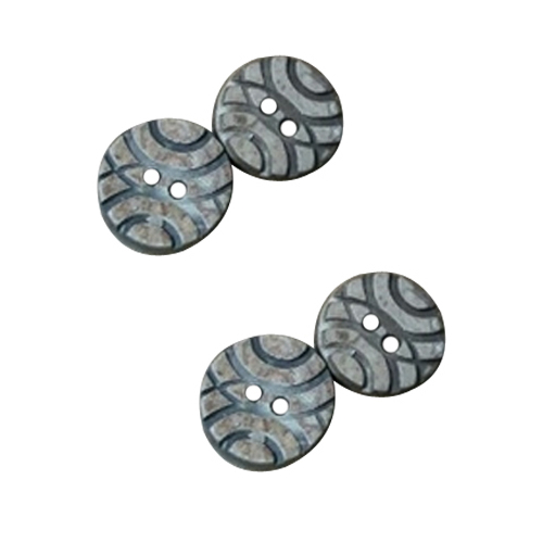 Stylish Shirt Button - Acrylic, Round Shape, Grey Color | 2-Hole Design, Flatback Style for a Modern Touch