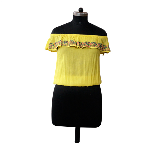 Yellow Off Shoulder Tops