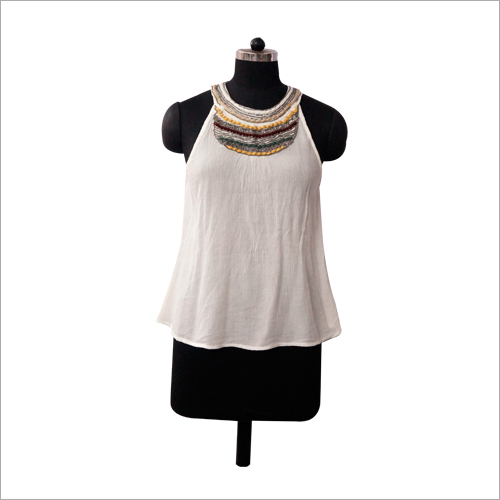 Off White Sleeveless Top