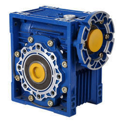 Worm Gearbox - Iron Material, 12.8 Kg Weight, Grey Color | High Efficiency 85%, 1:7.5 To 1:100 Rpm Output Speed, Insensitive To Shocks, Compact Design