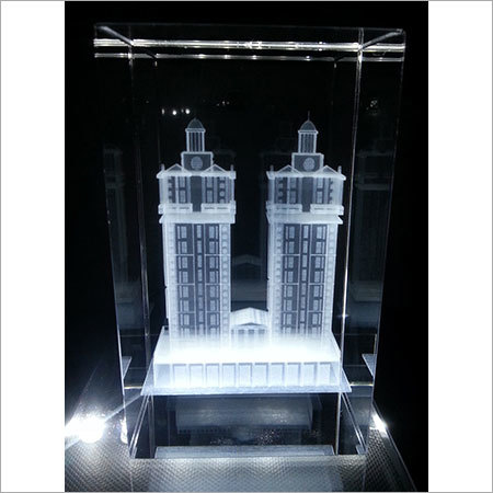 3D Laser Engraved Crystal Cubes