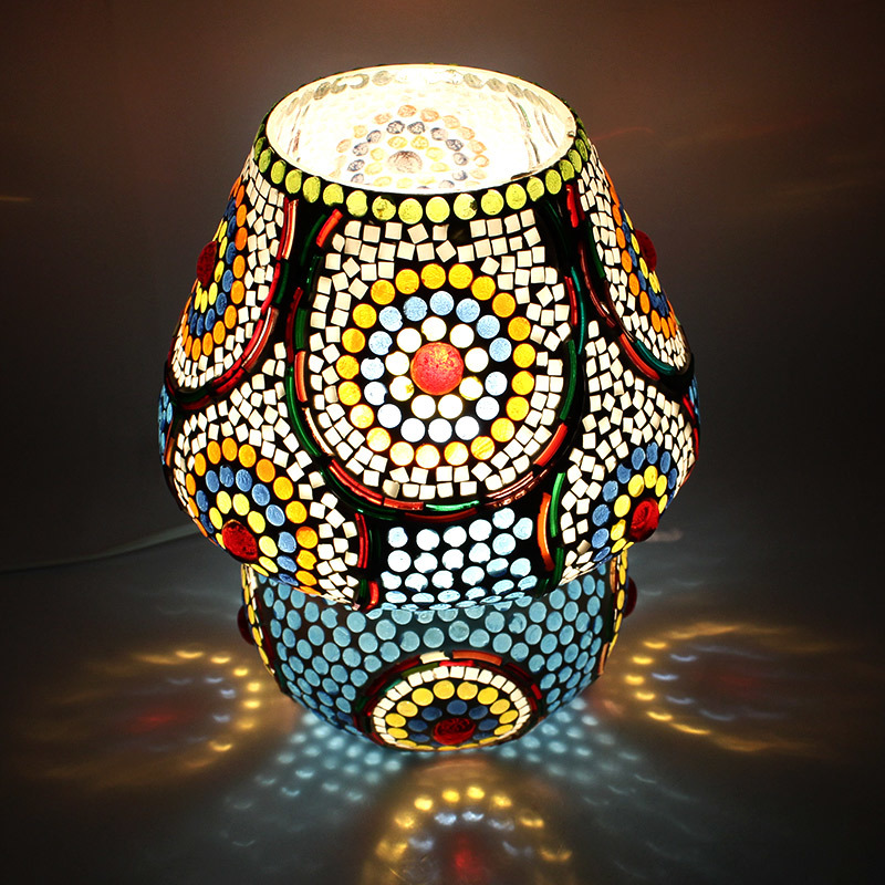 Any Colour Of Your Choice Mosaic Decorated Dome Shaped Glass Lamp