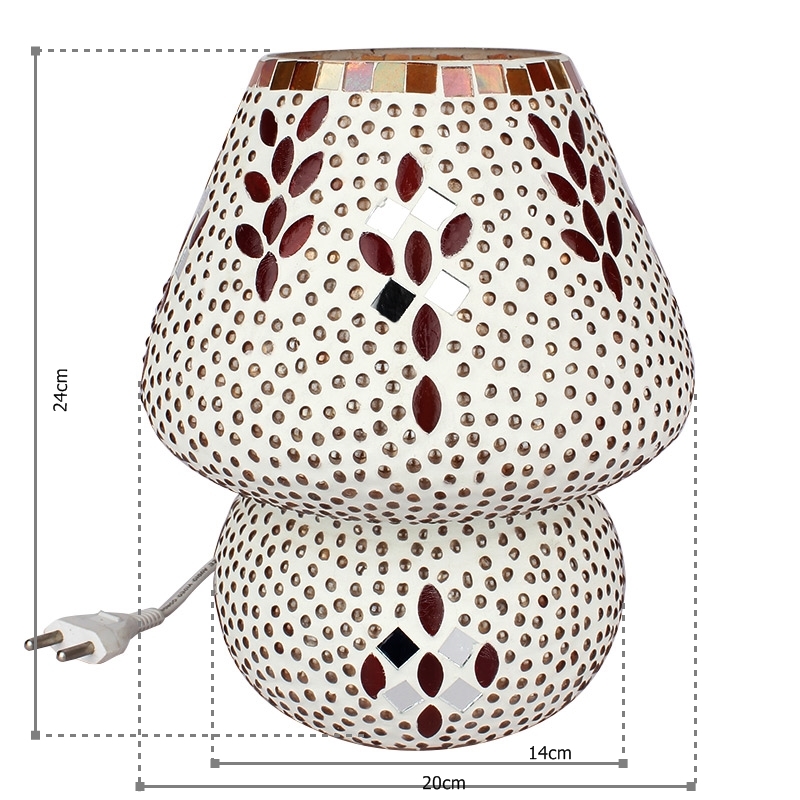 Any Colour Of Your Choice Handcrafted Polka Design Decorated Dome Shaped Table Lamp