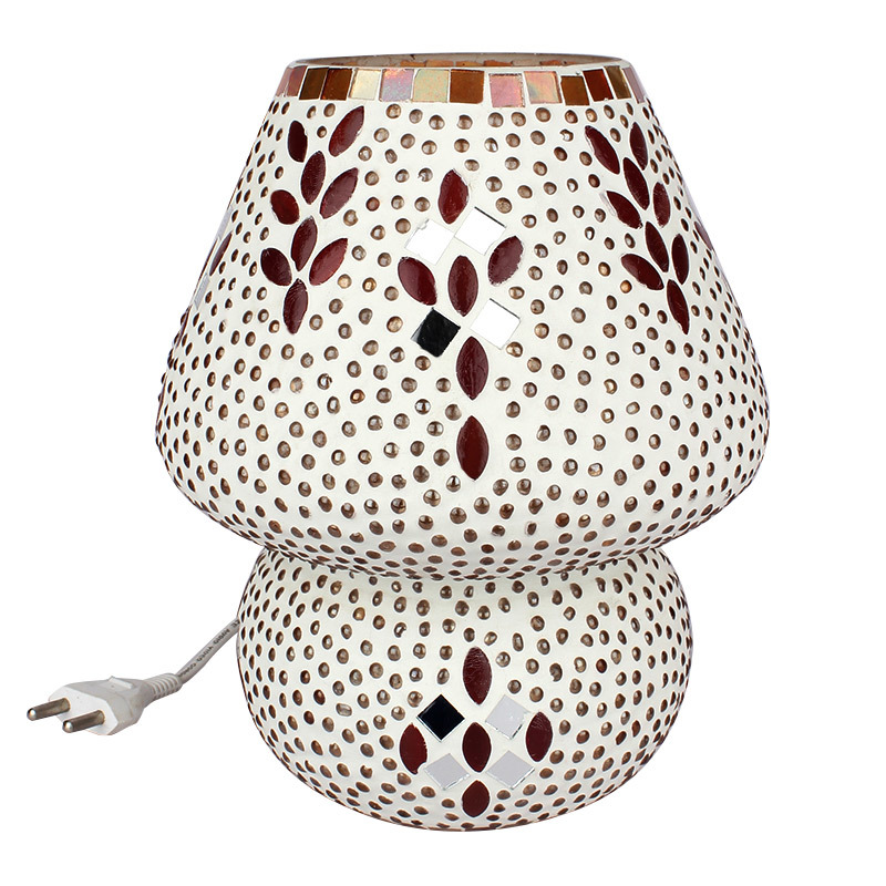 Any Colour Of Your Choice Handcrafted Polka Design Decorated Dome Shaped Table Lamp